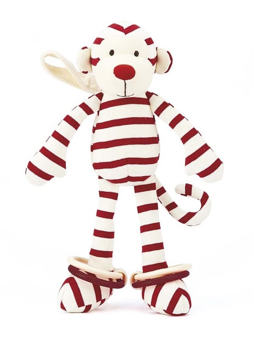 Little Jellycat Zoot Monkey Red and White Stripe